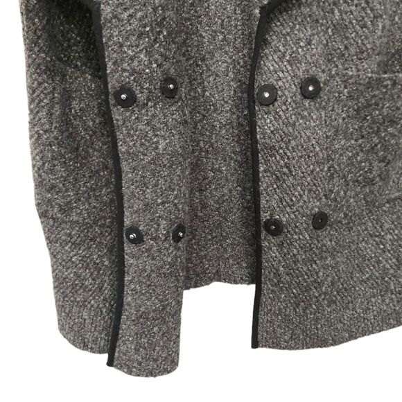 Anthropologie Greylin Wool Hooded Vest Womens M/L Gray Button Knitted Casual - Picture 5 of 11